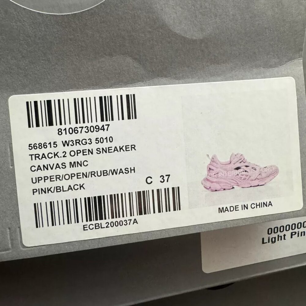Balenciaga Womens Track 2 Open Sneaker Pink Size EU37 US7 - Picture 6 of 6